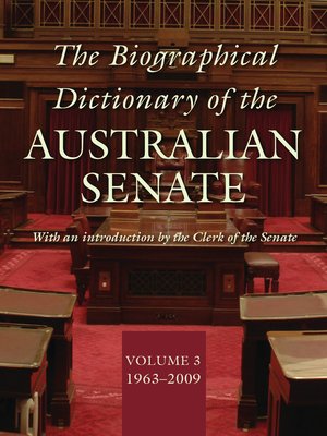 cover image of The Biographical Dictionary of the Australian Senate
